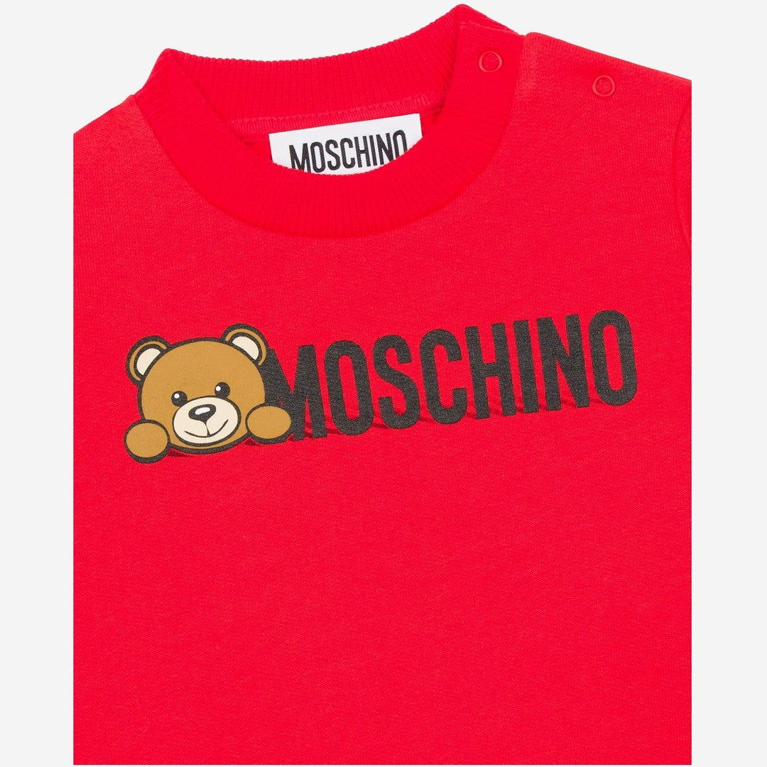 Red Bear Text Logo Sweatshirt kids atelier