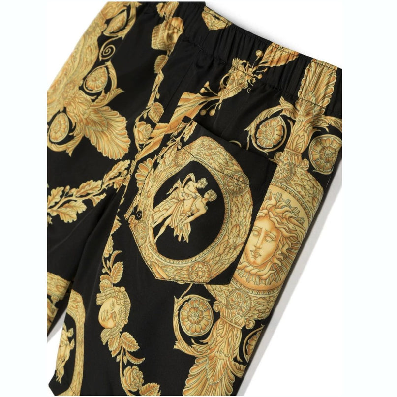 versace-Black Maschera Baroque Swim Shorts-1000271-1a07537-5b000