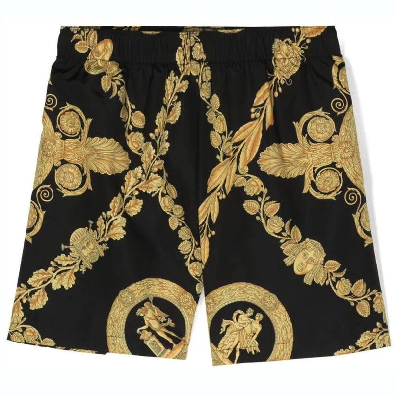 versace-Black Maschera Baroque Swim Shorts-1000271-1a07537-5b000