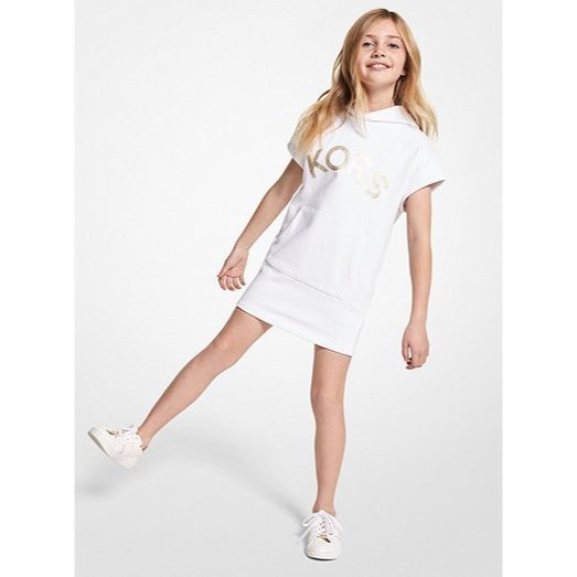 mk-r12103-10b-White Logo Dress