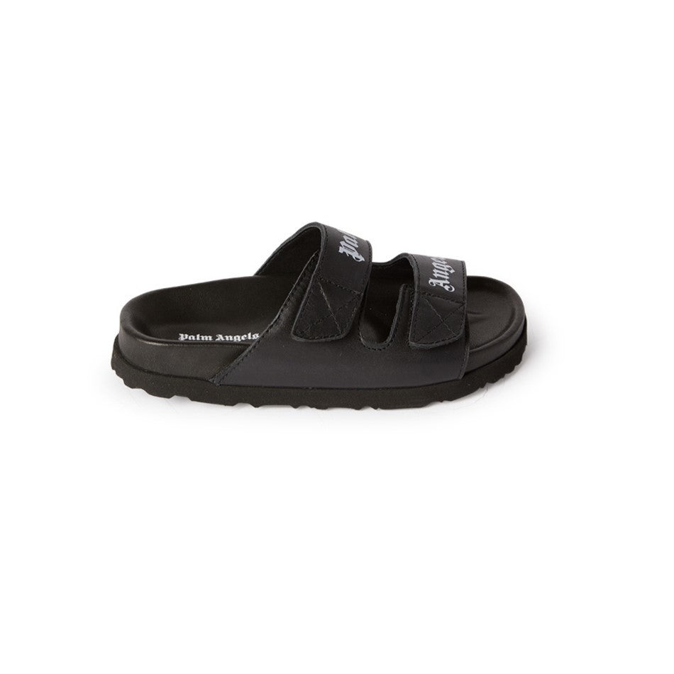 Black Print Double Strap Sandals kids atelier