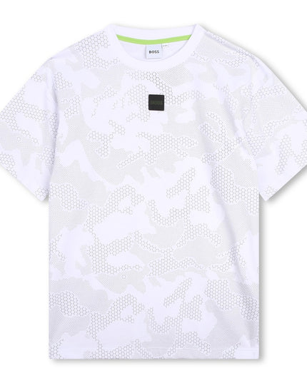 boss-j45003-10p-White Reflective Camouflage Print T-Shirt