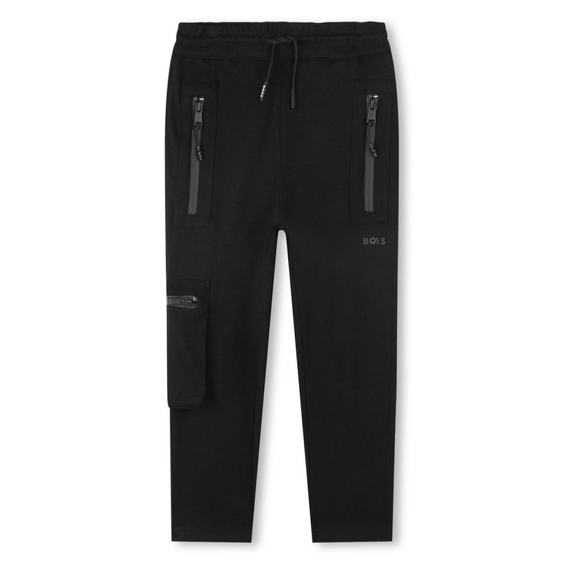 boss-j24870-09b-Black Viscose Joggers