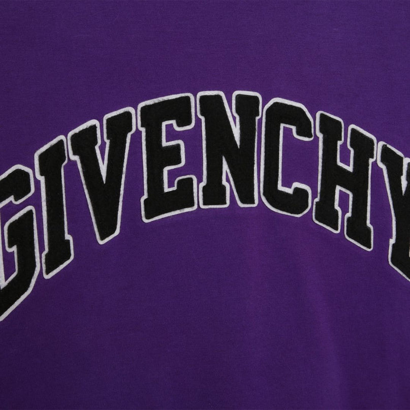 givenchy-h25460-91c-Purple Curved Logo T-Shirt