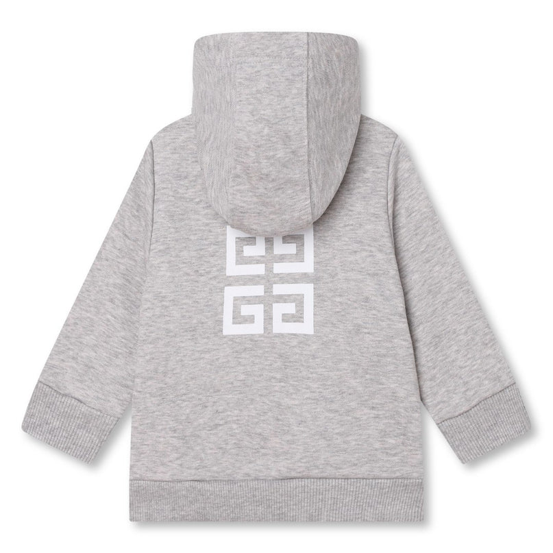 givenchy-h05279-a01-Gray Cotton Zip-Up Hoodie