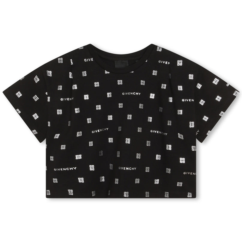 givenchy-h15344-09b-Black 4G Logo Print T-Shirt