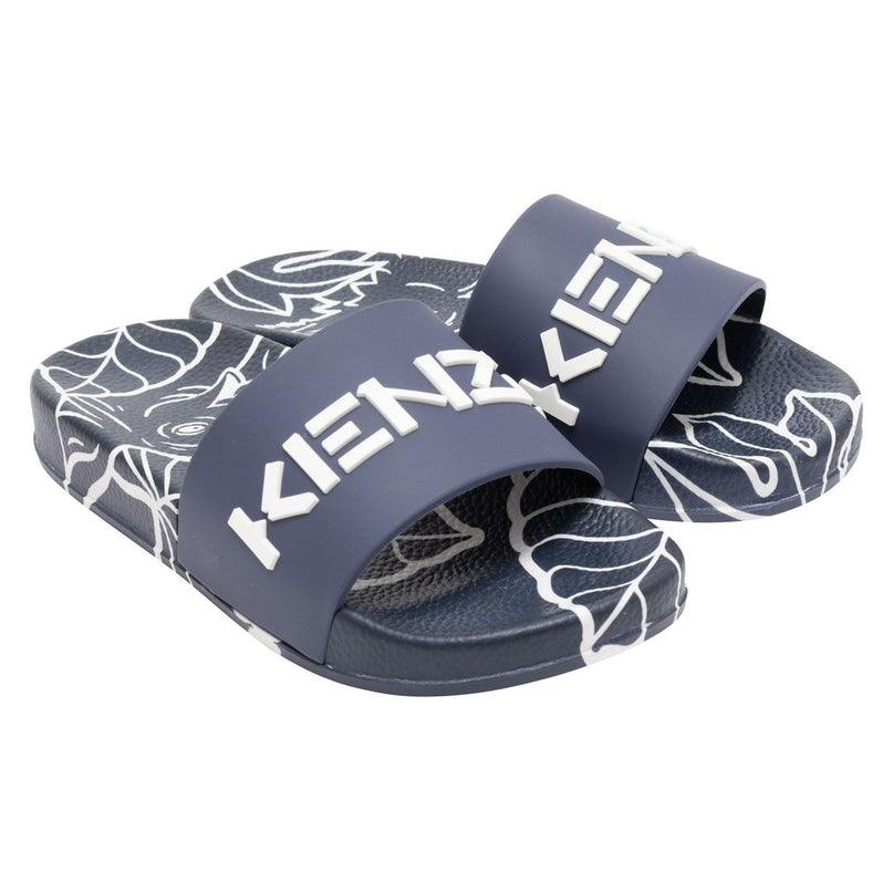 Kenzo-KU-NAVY-AQUA SLIDES-K59033-848