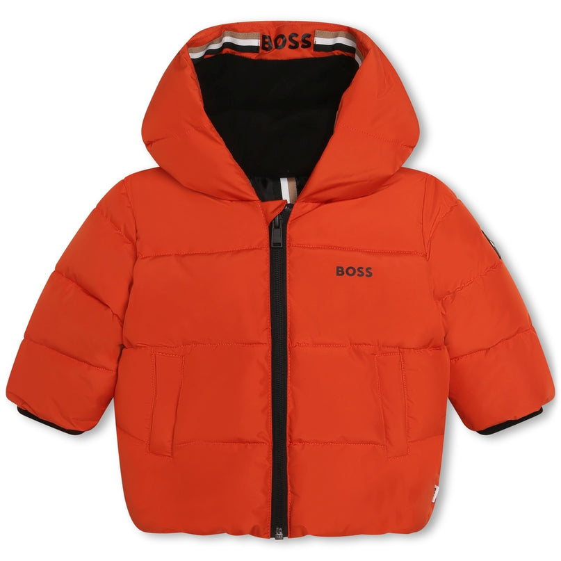 Orange Logo Puffer Jacket