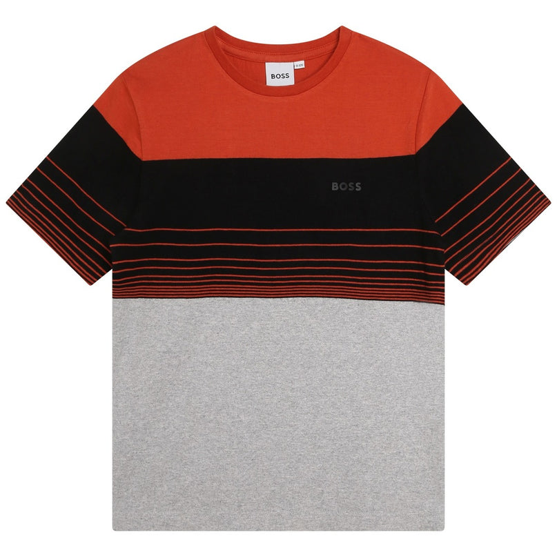 Orange Logo Striped T-Shirt