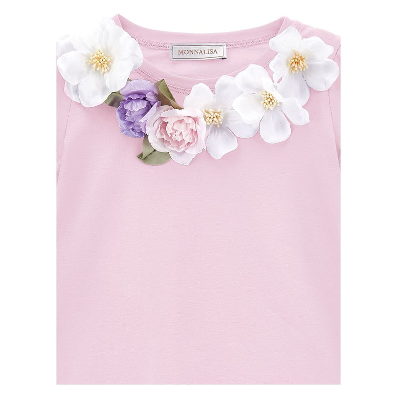 monnalisa-11c630-3201-0090-Pink Floral T-Shirt