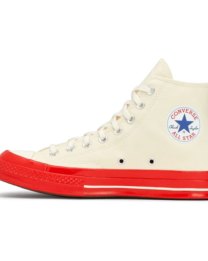 Beige & Red Converse High Top Sneakers