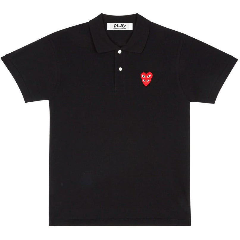 Black Double Heart Polo