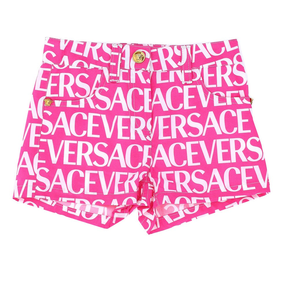 Versace Kids double-buttoned short shorts - Pink