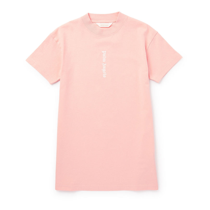 palm-angels-pgdb002c99jer0013001-Pink Logo Print T-Shirt Dress