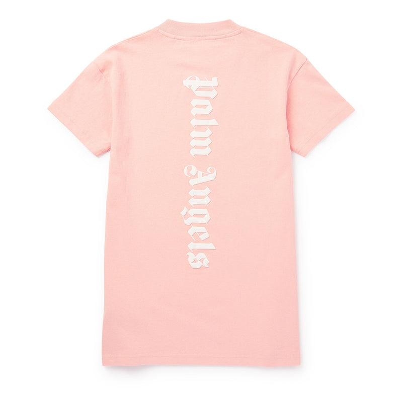 palm-angels-pgdb002c99jer0013001-Pink Logo Print T-Shirt Dress