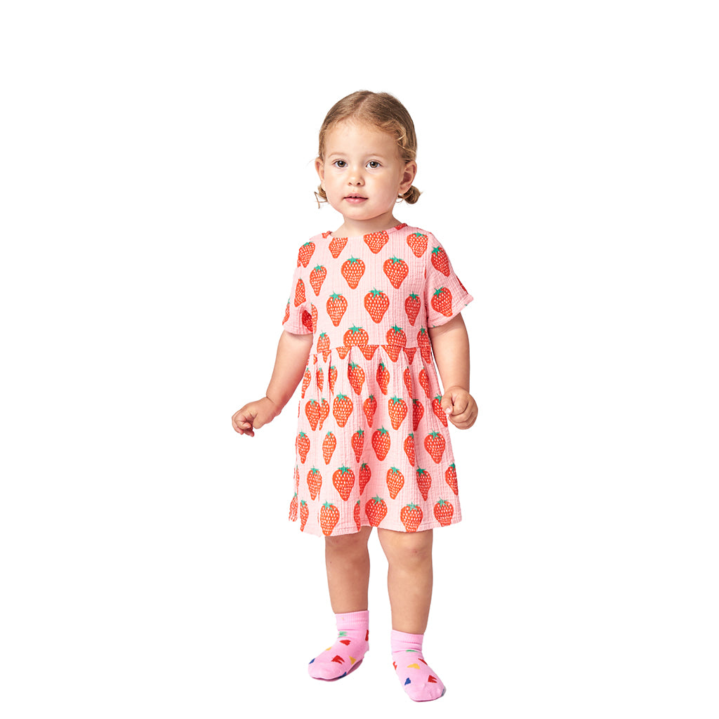 Pink Strawberry Graphic Dress - kids atelier