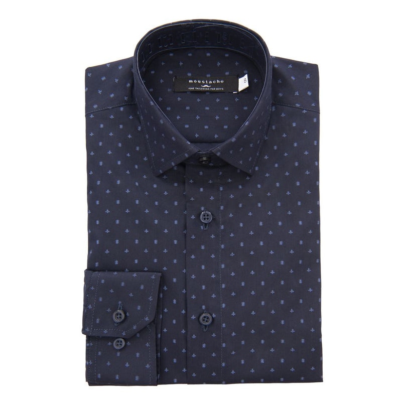 kids-atelier-moustache-kid-baby-boy-navy-fleur-de-lis-print-dress-shirt-22m14-navy