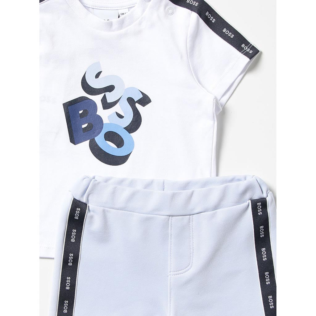 BOSS Kidswear logo print T-shirt - Blue