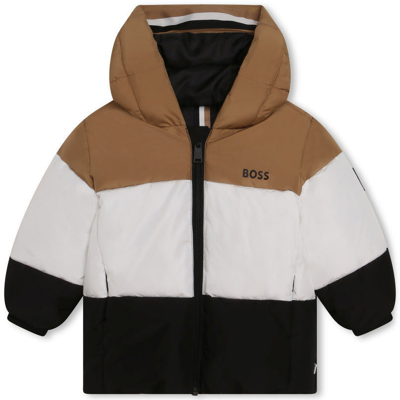 Multi Striped Logo Puffer Jacket