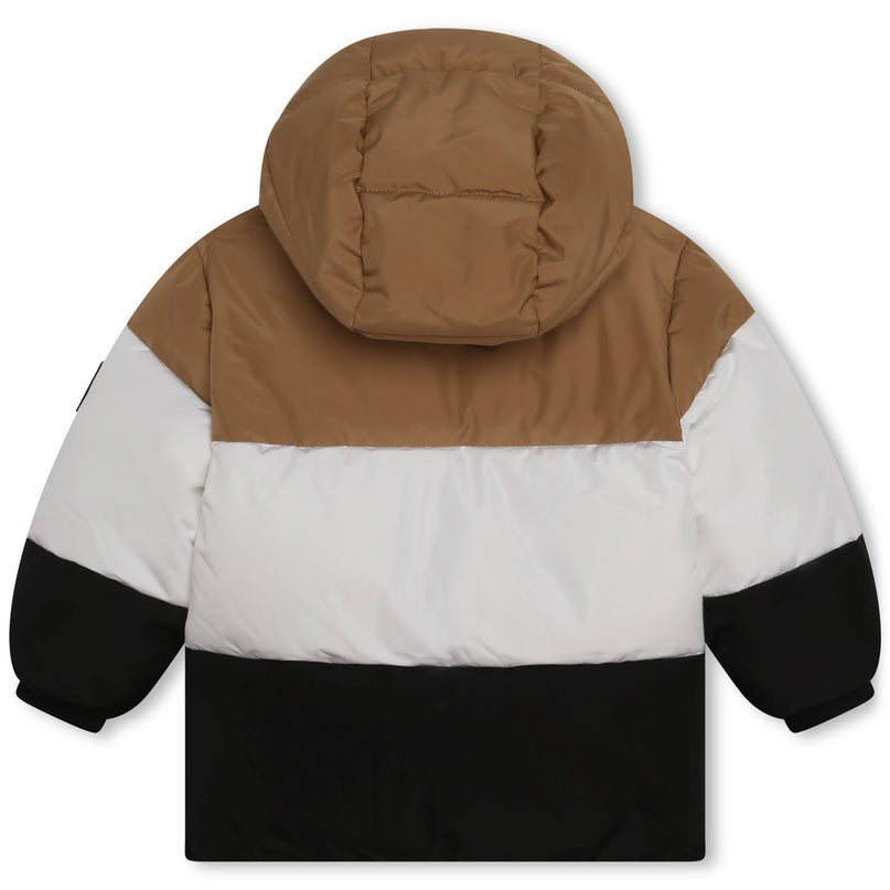 Multi Striped Logo Puffer Jacket