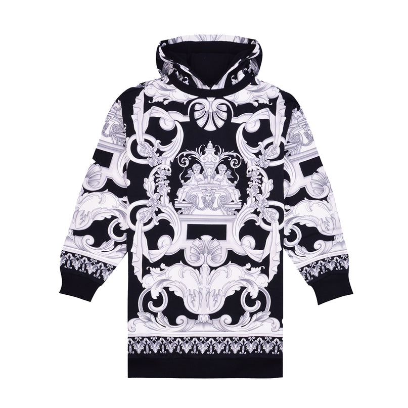 versace-White & Black Hooded Dress-1002448-1a04694-5b040