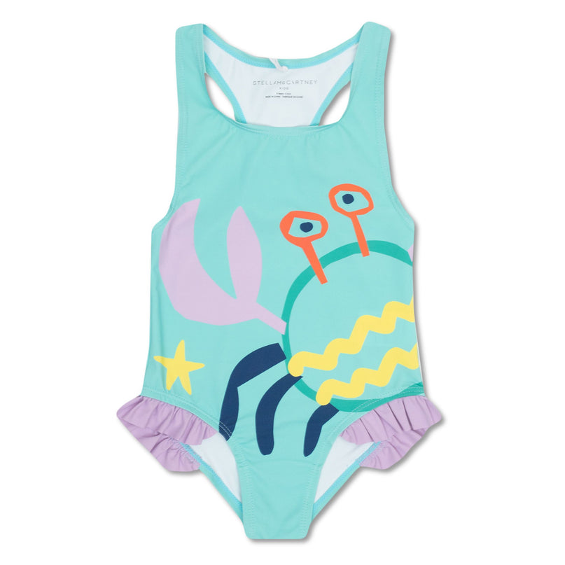 STELLA-CRAB PRINT & FRILLS SWIMSUIT-8QCAN9-Z0157-607MC-LT BLUE