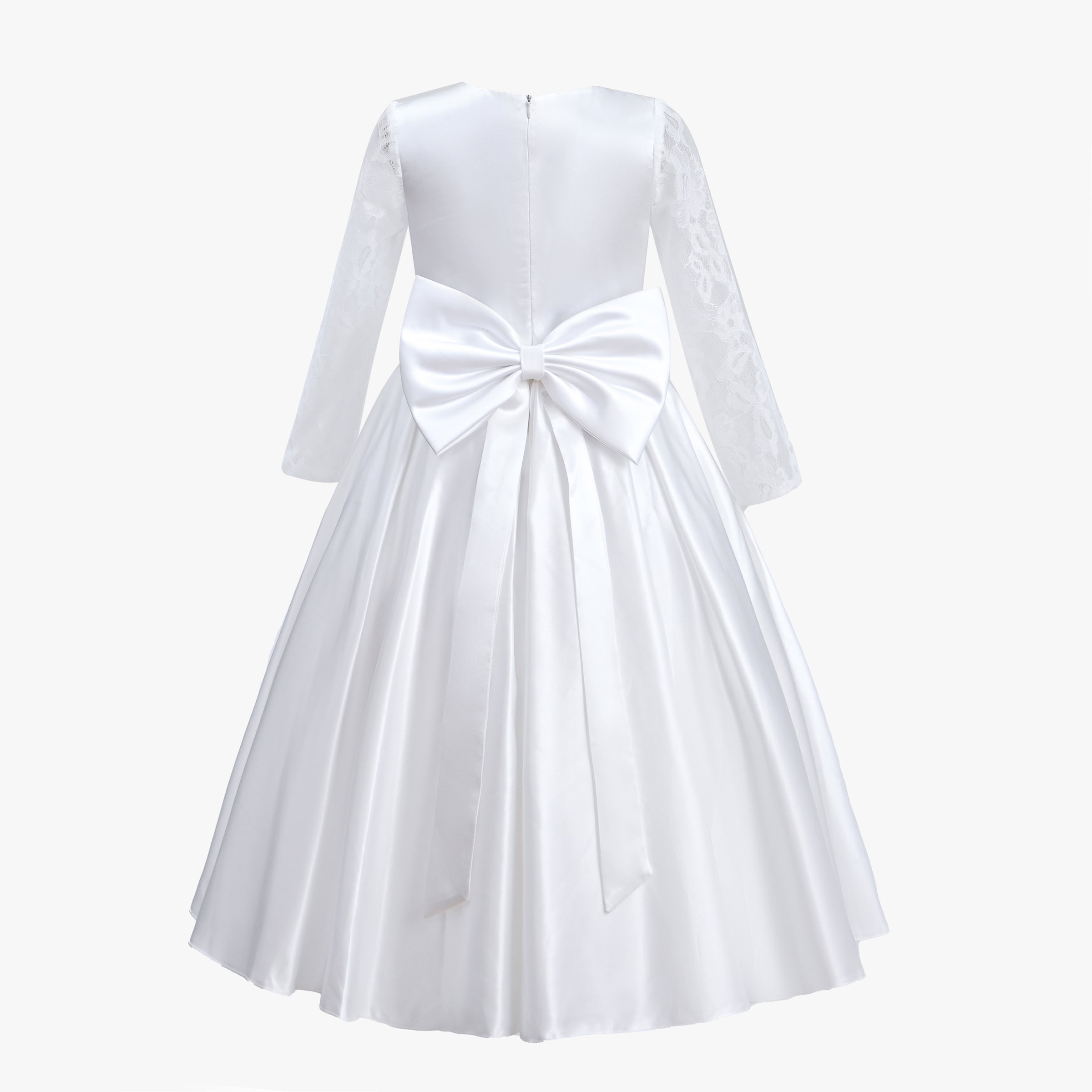Tulleen White Aspen Tulle Bow Dress 8Y / White