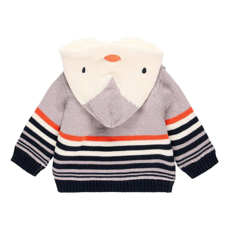 Boboli-111171-8115-grey-Knitwear jacket "penguin" for baby