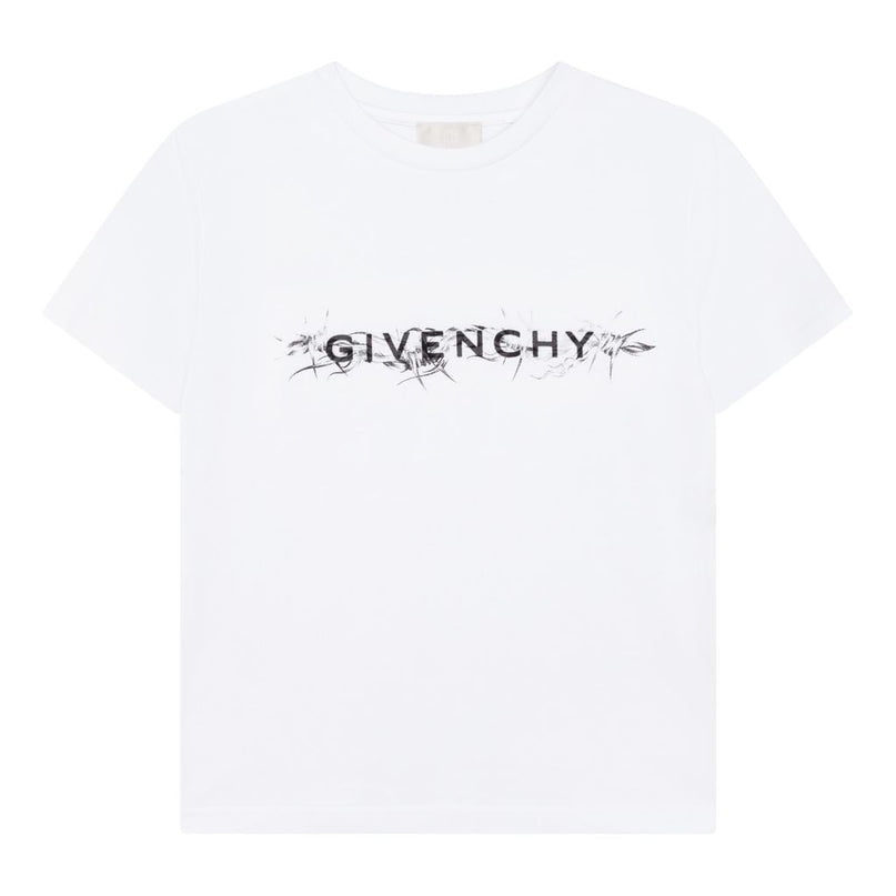 givenchy-h25378-10b-White Logo T-Shirt