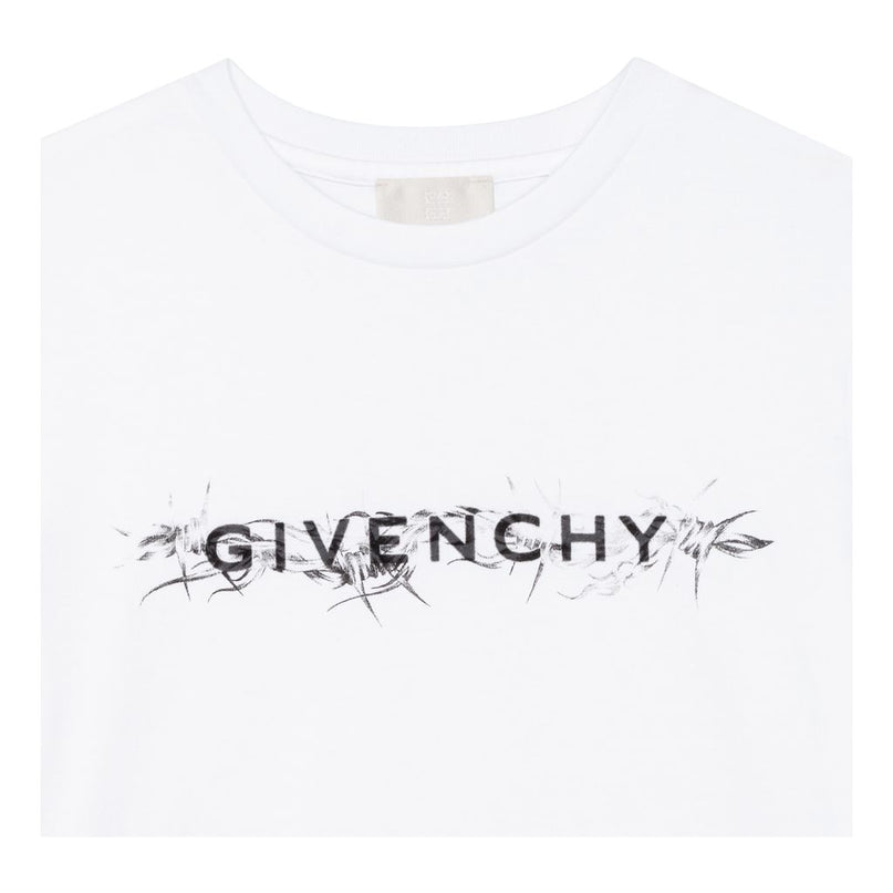 givenchy-h25378-10b-White Logo T-Shirt