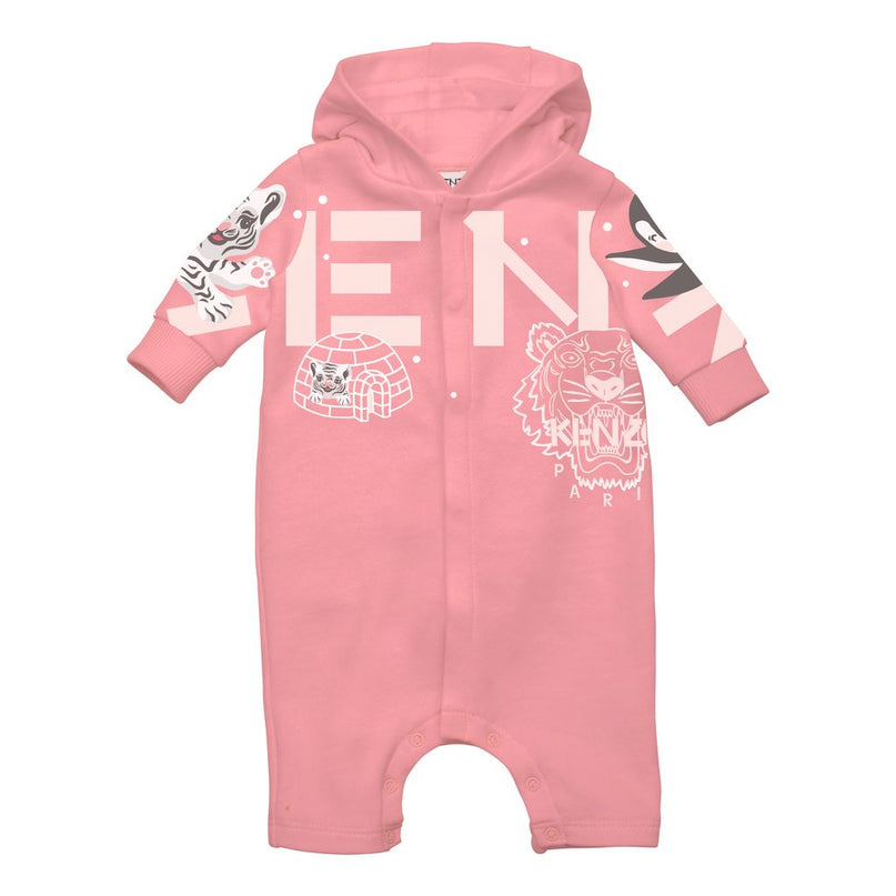 kenzo-Pink Logo Romper-k92026-493