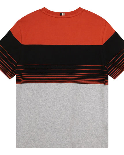 Orange Logo Striped T-Shirt