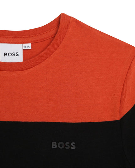 Orange Logo Striped T-Shirt