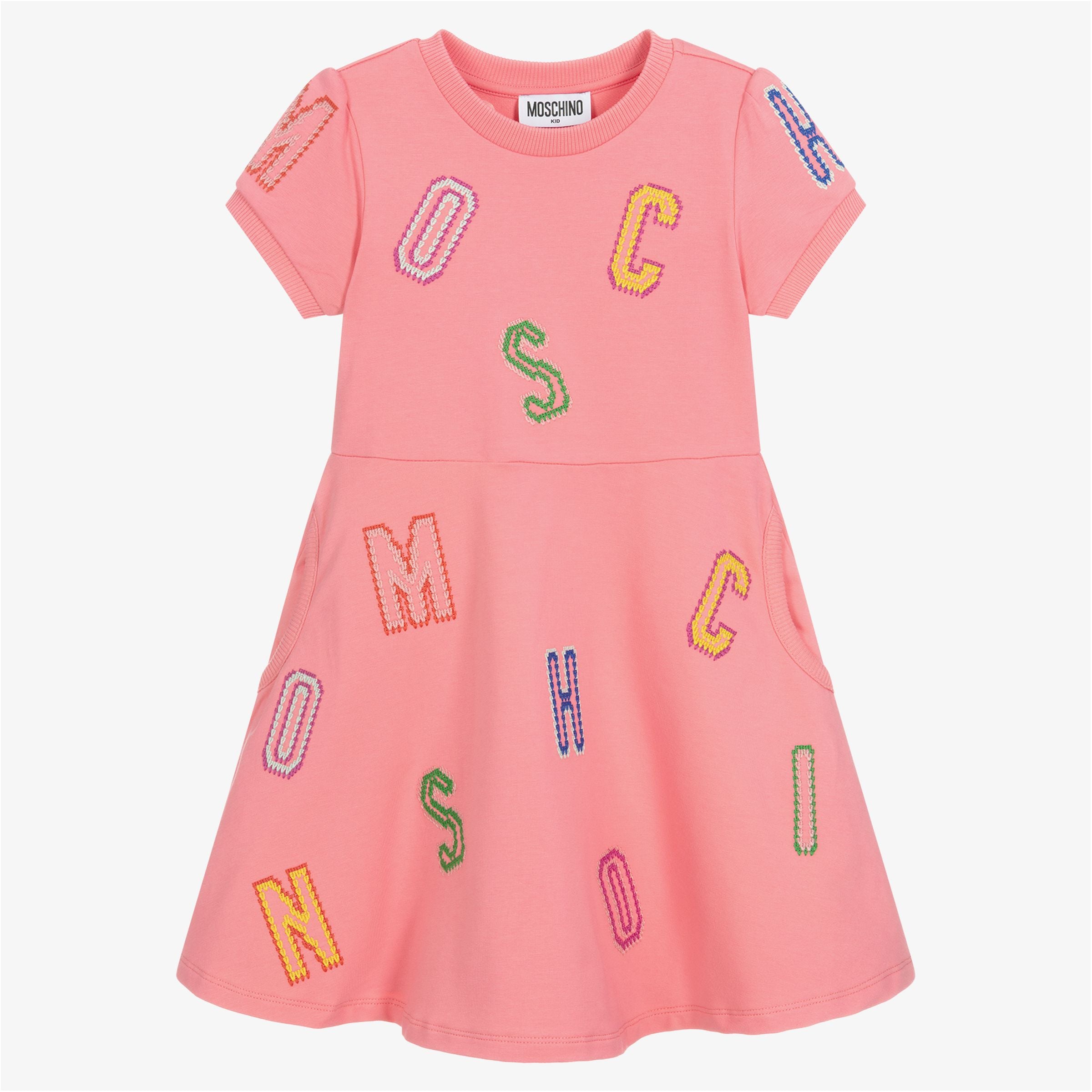 Pink Lettering Fleece Dress - kids atelier