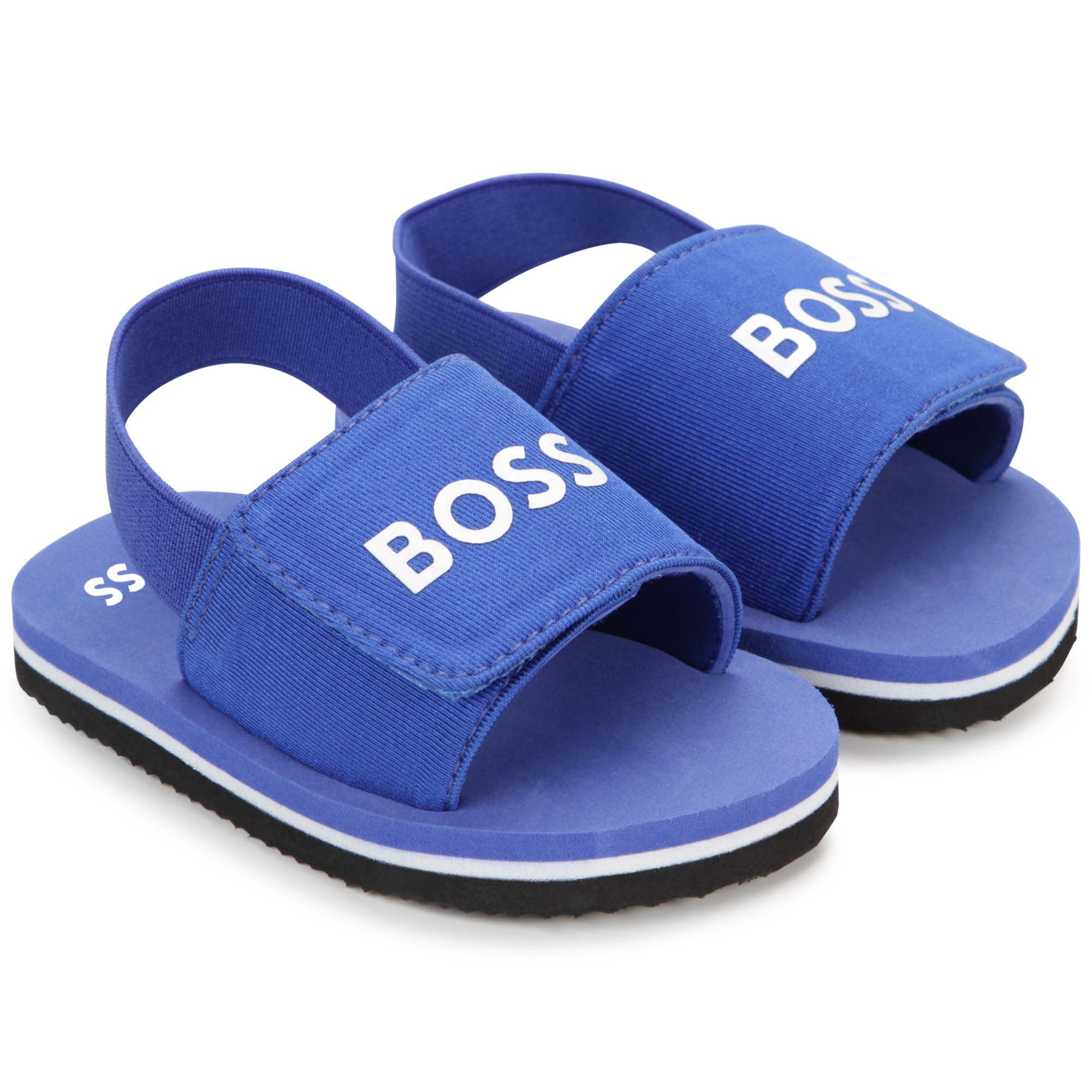 BOSS Kidswear logo-print sandals - Blue