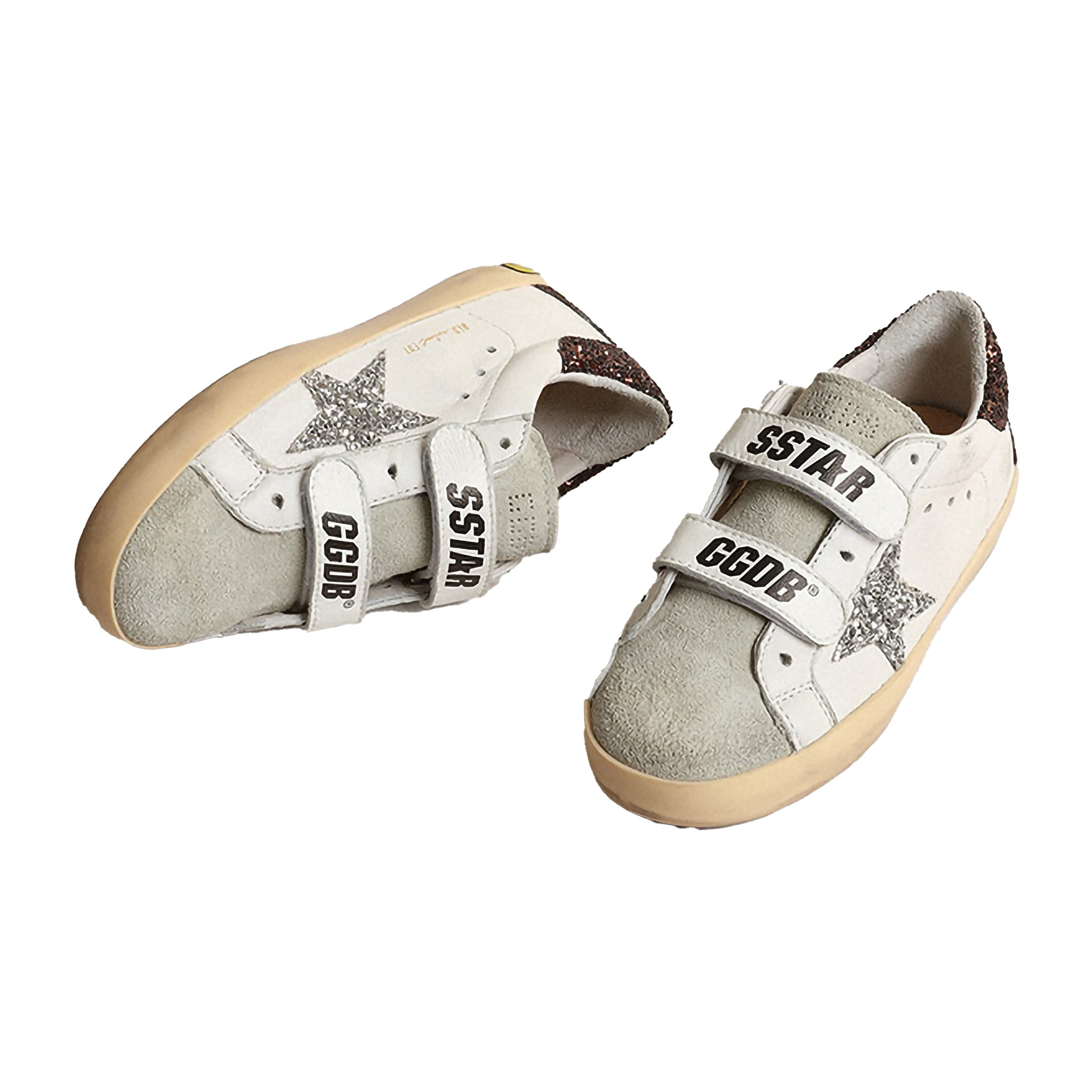 Golden Goose Kids star-patch leather sneakers - White