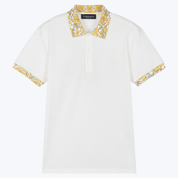 Versace Kids Barocco-print jersey babygrow set - White