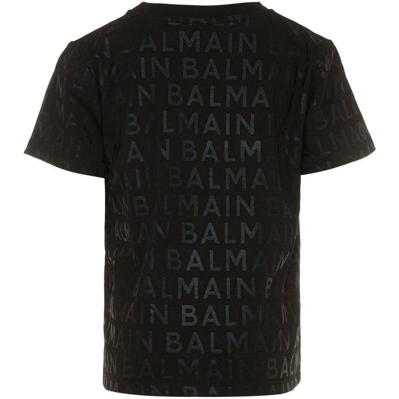 balmain-Black & Gold Logo T-Shirt-bt8q31-z1523-930ne