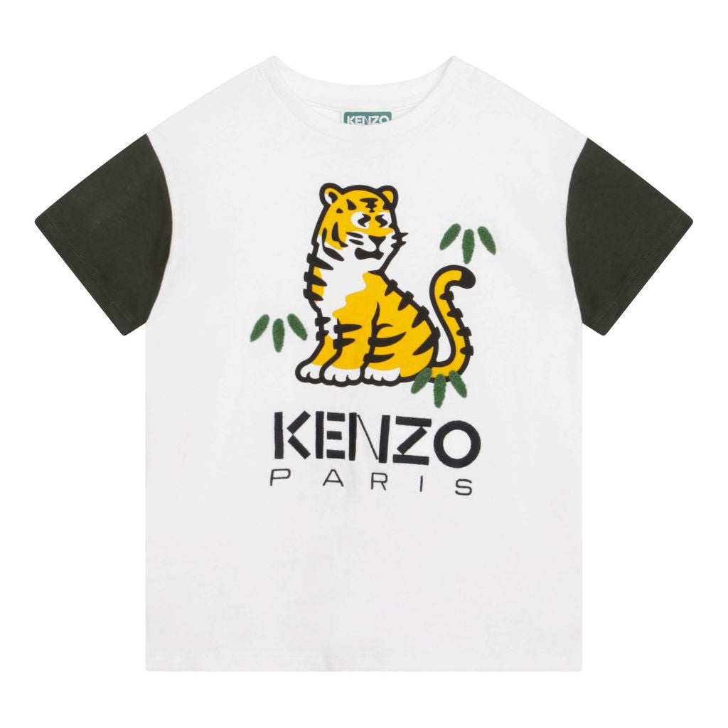 Kenzo Kids logo-print organic-cotton T-shirt - White