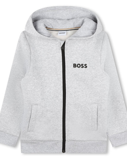 Gray Logo Hooded Zip Up