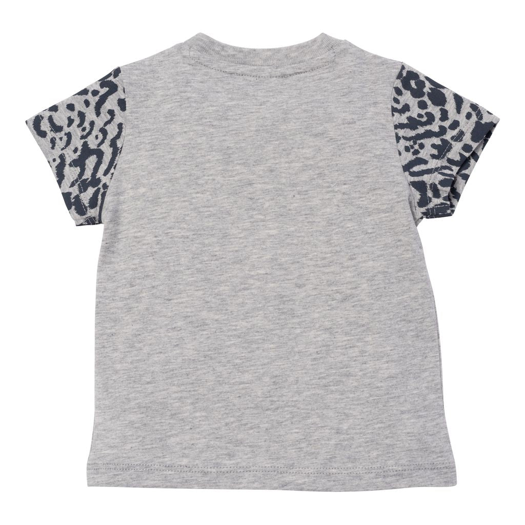 Kenzo Navy & White Colorblock Tiger Print Cotton Crew Neck T-Shirt