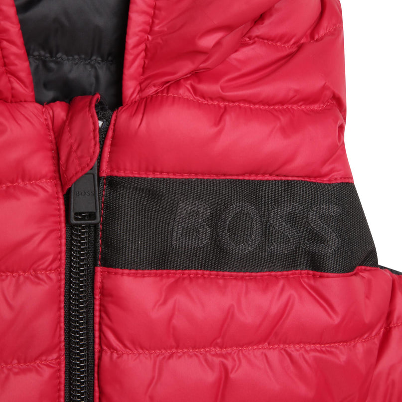 boss-Red & Navy Puffer Jacket-j06253-99c