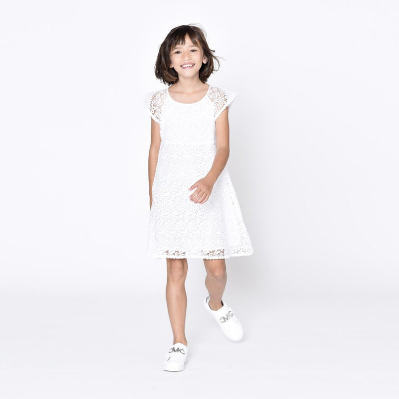 mk-r12110-10b-White Short Sleeved Dress