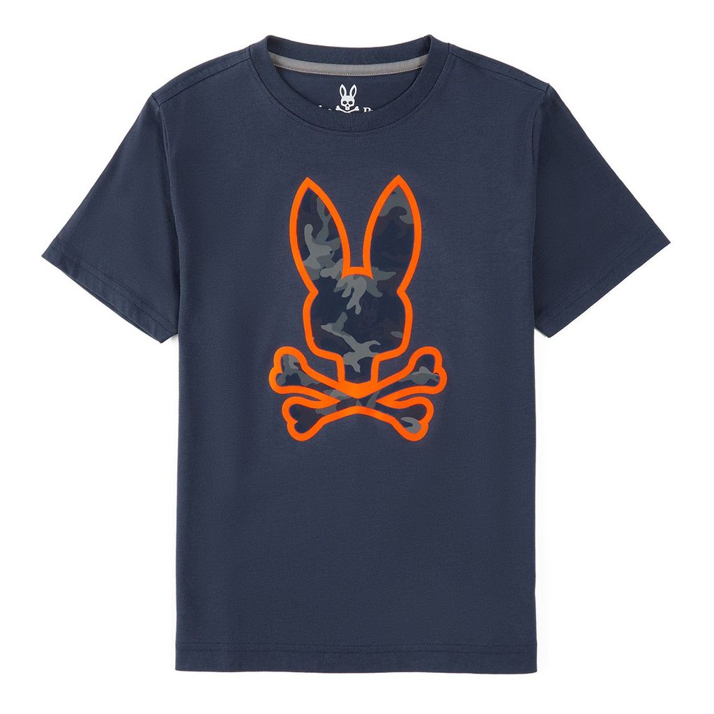 Psycho Bunny Crew Neck T-Shirt Size 6 L US In White With Blue/white Logo