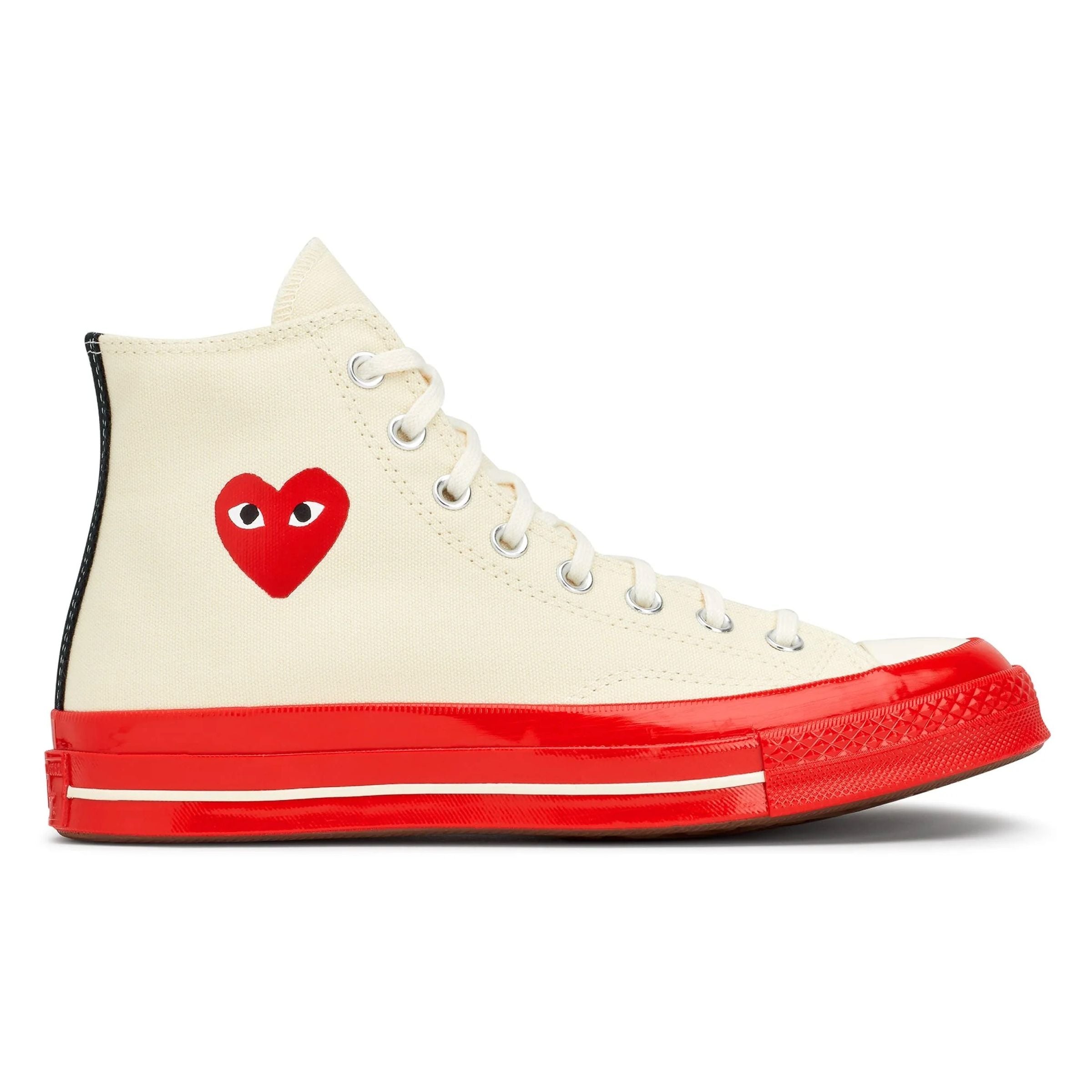 Converse High - kids atelier Red Top-AZ-K124-001-2-Off CDG-PLAY Sole White