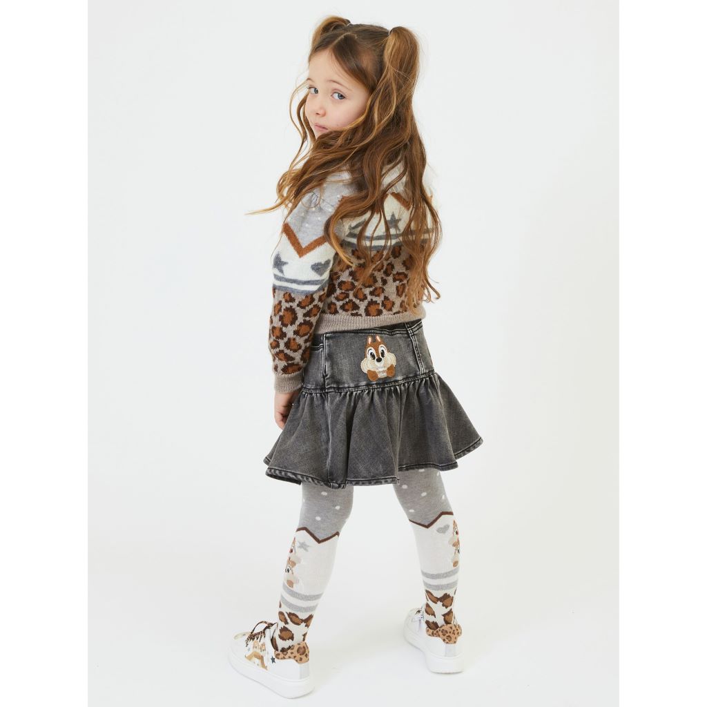 Young Girl Spring Autumn Denim Skirt And Legging 2-In-1 Set | SHEIN USA