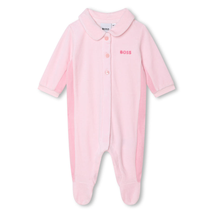 Pink Logo Collar Pajamas & Hat Set